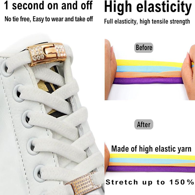 Elastic No Tie Flat Shoe Laces - Men'S Shoes Smart recensie en prijs