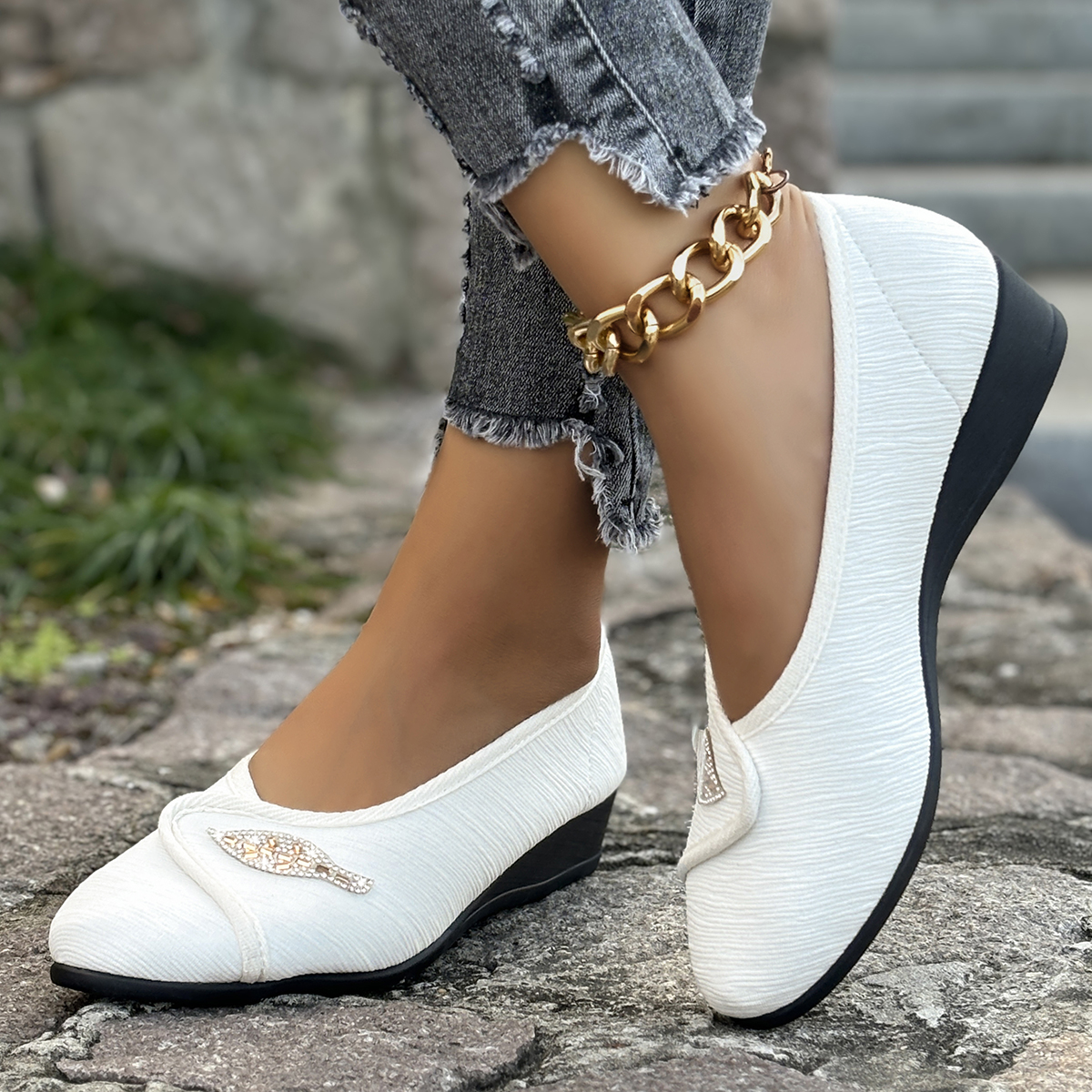 Women's Elegant Rhinestone Fla - Men Shoes Size recensie en prijs