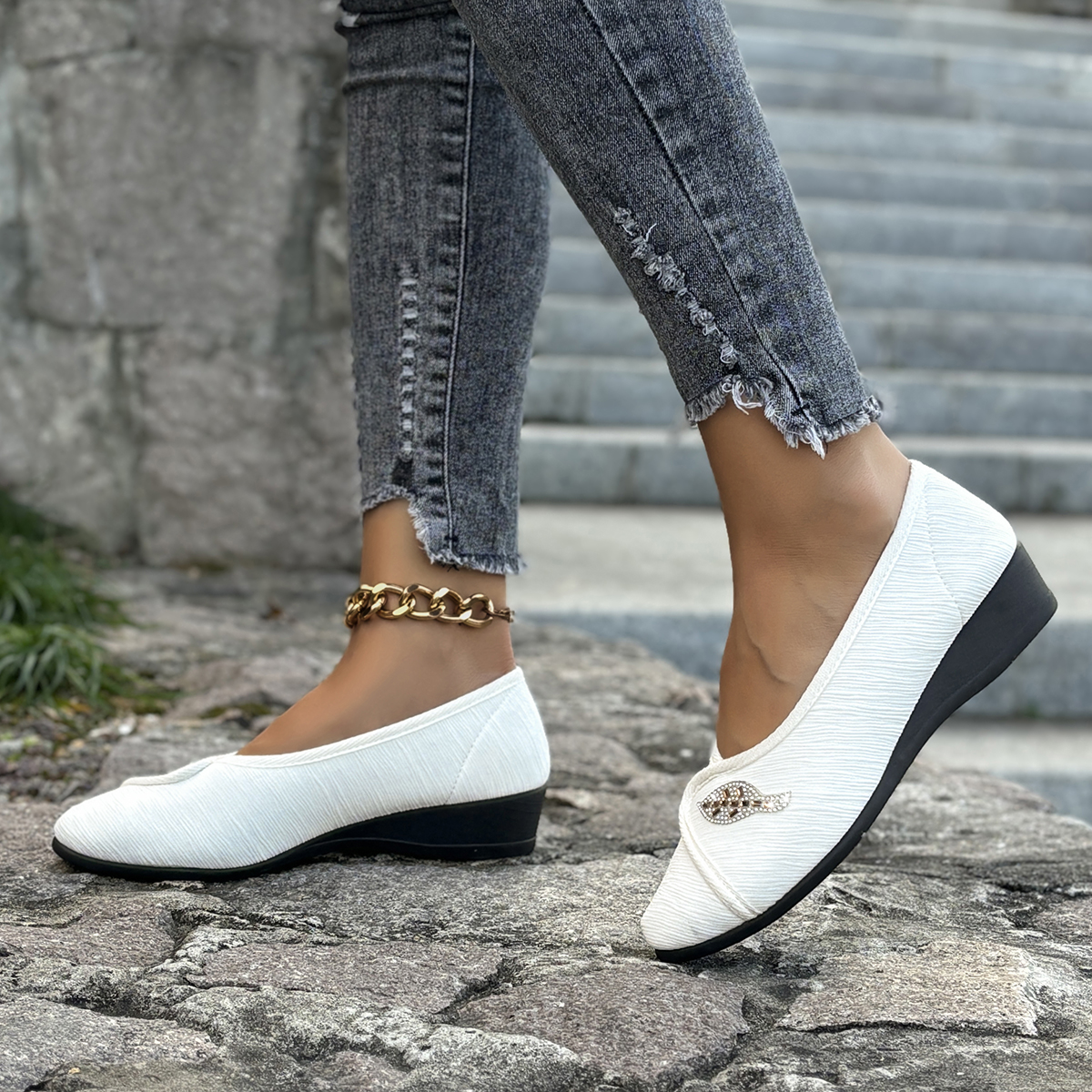 Women's Elegant Rhinestone Fla - Men Shoes Size recensie en prijs