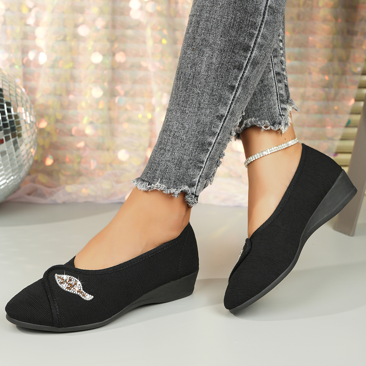 Women's Elegant Rhinestone Fla - Men Shoes Size recensie en prijs