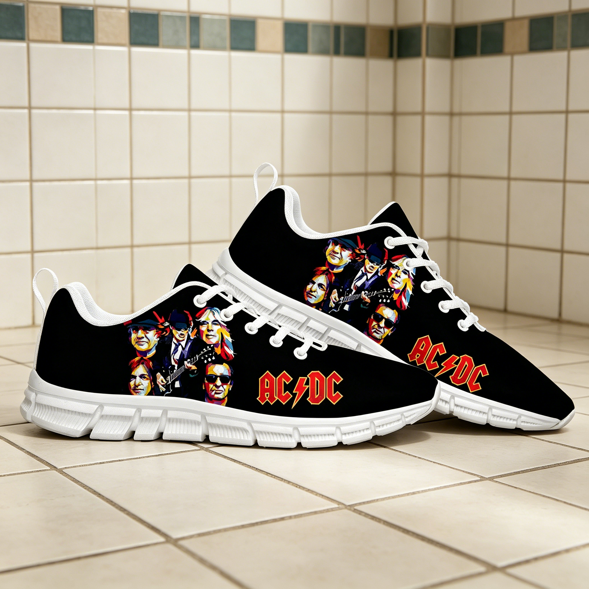 AC/DC Rock Band Retro Print Cu - Men'S Shoes Dc recensie en prijs
