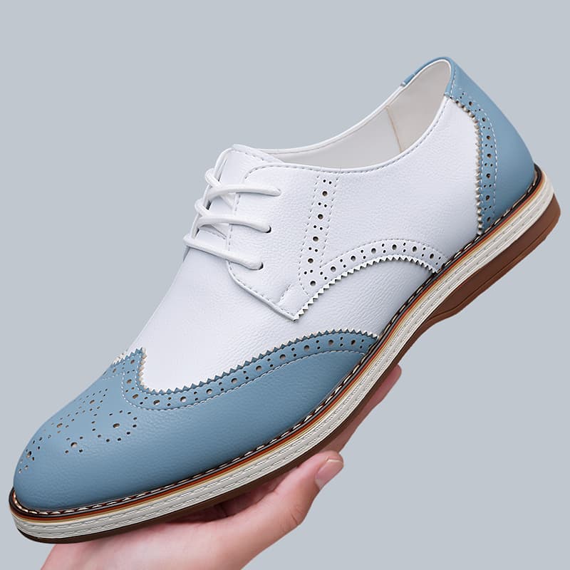 Mens White Blue Two Tone Brogu - Men'S Shoes Brogues recensie en prijs