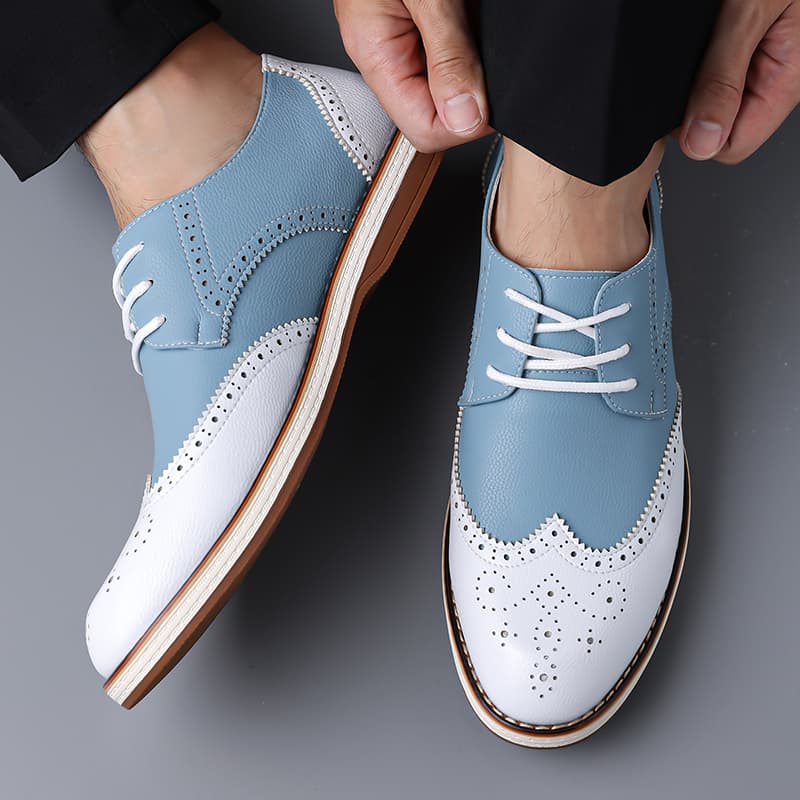Mens White Blue Two Tone Brogu - Men'S Shoes Brogues recensie en prijs