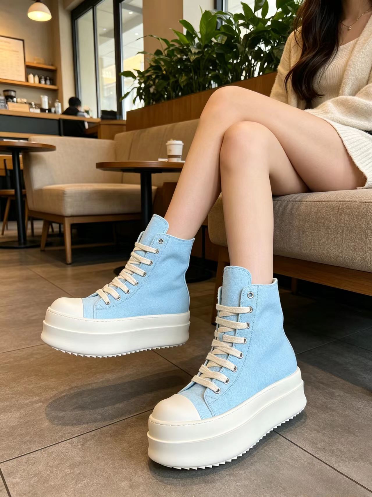 Light Blue High Top Canvas Sne - Men Shoes High recensie en prijs